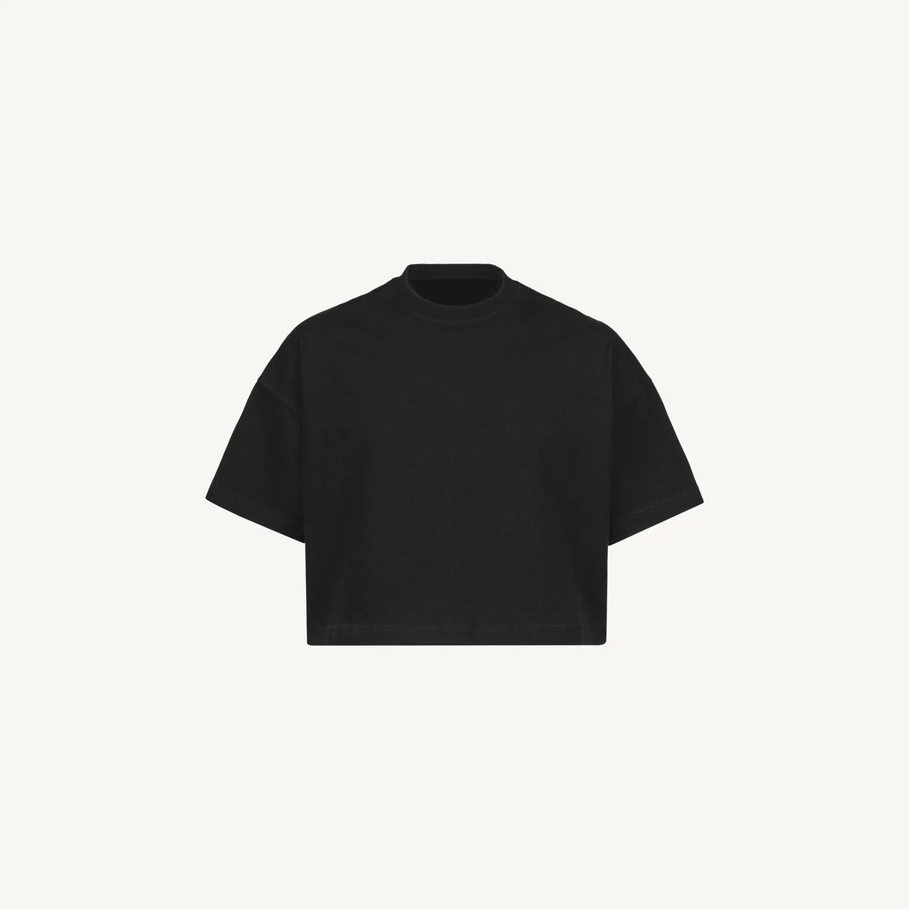 Black Cropped Oversized Tee
