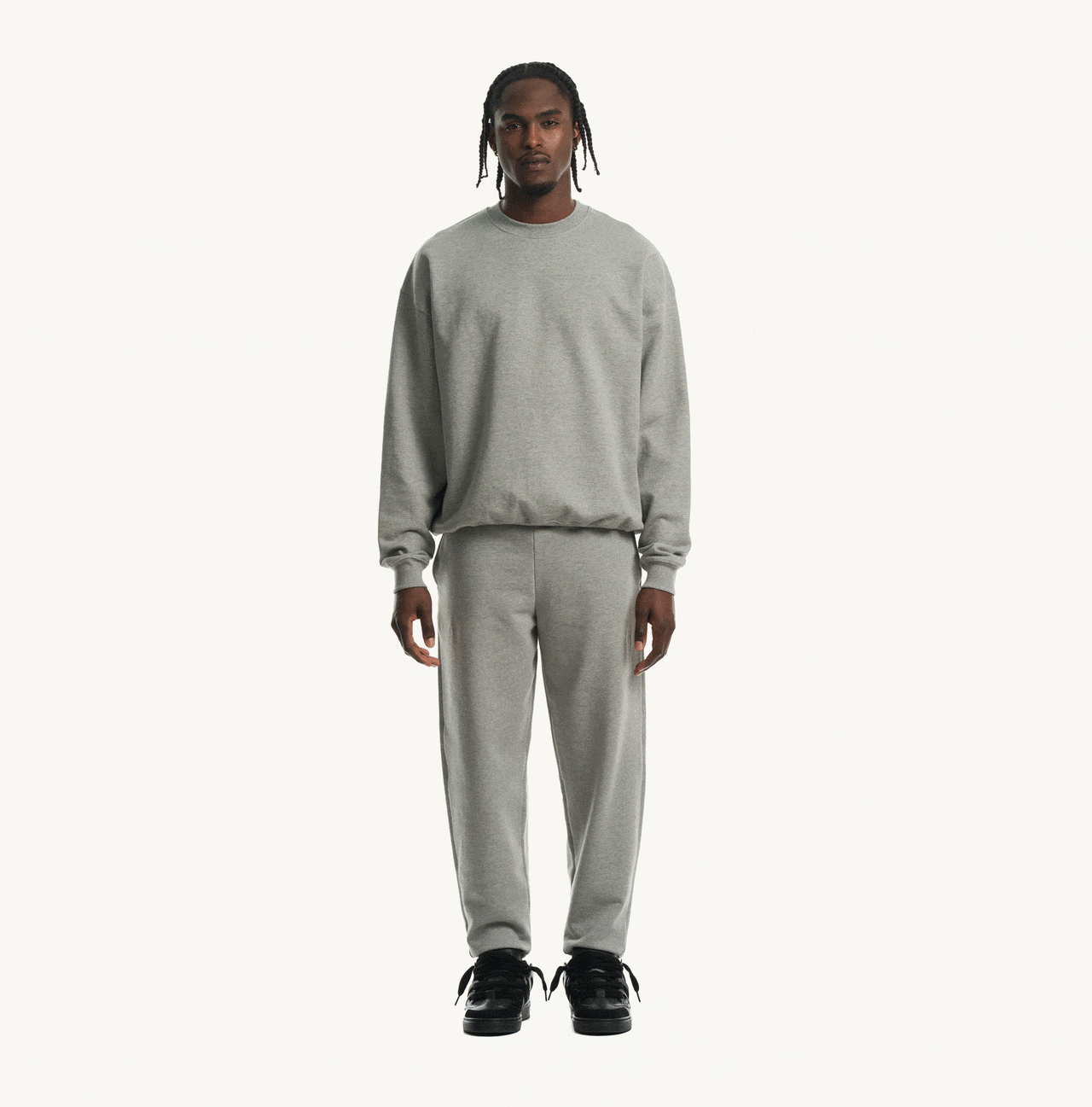 Grey Marl Oversized Crewneck