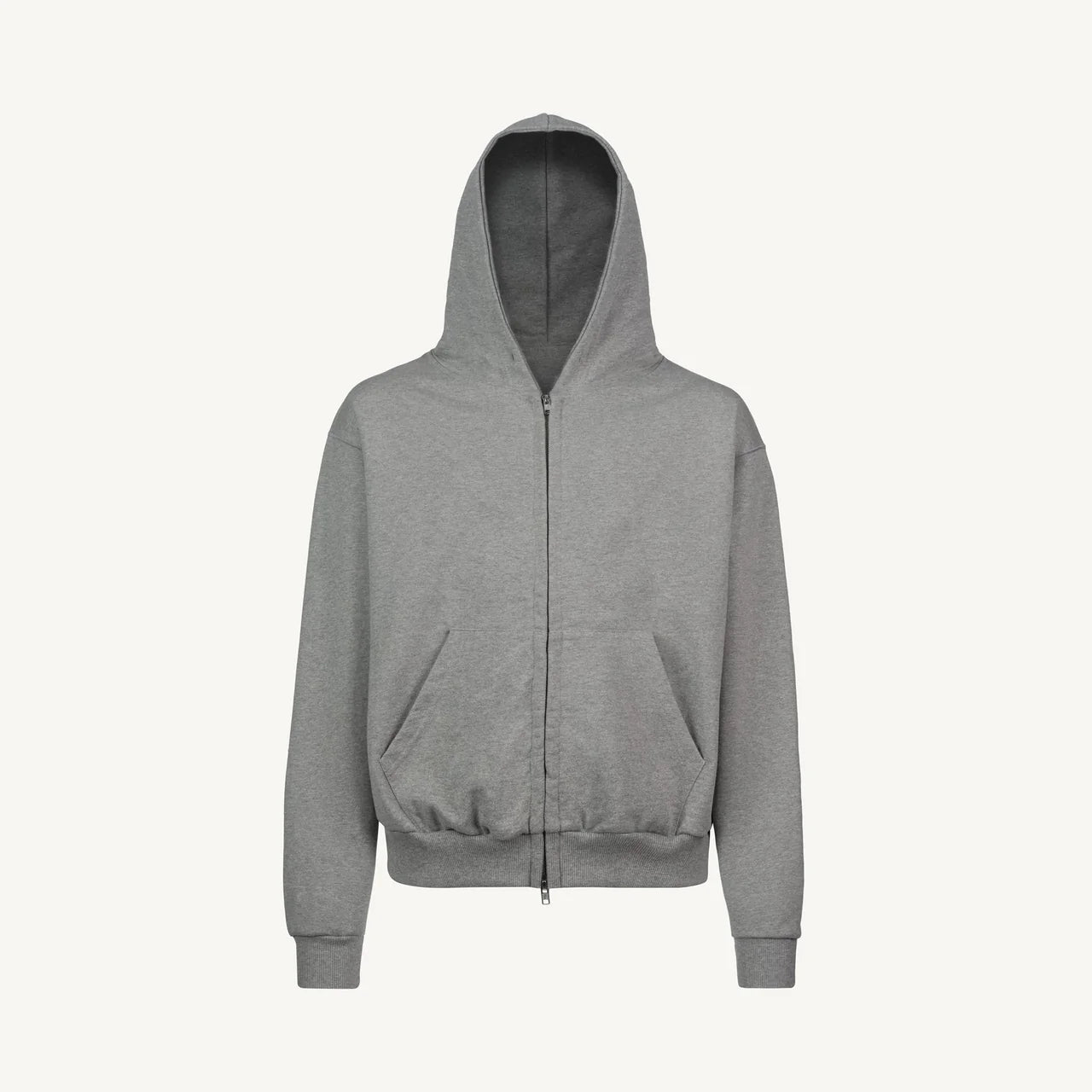 Grey Marl Oversized Zipped Hoodie