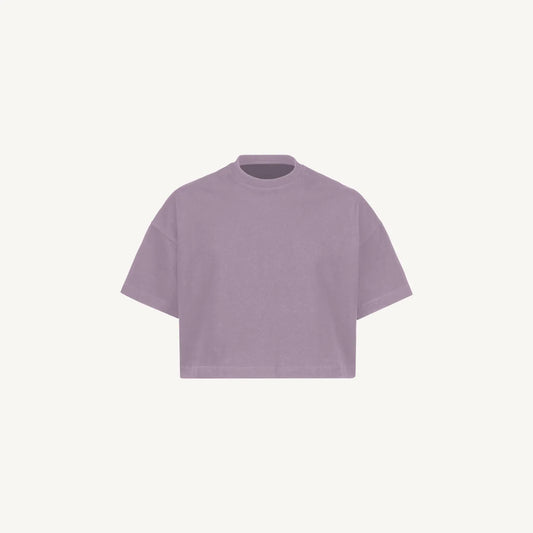 Purple Cropped Oversized Tee