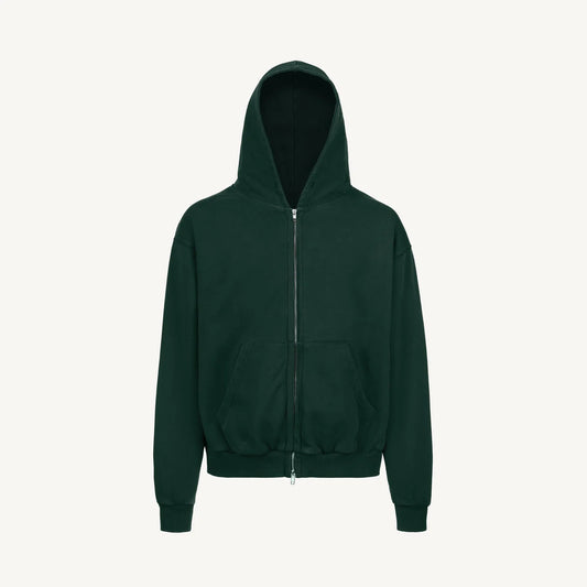 Wild Green Oversized Zipped Hoodie