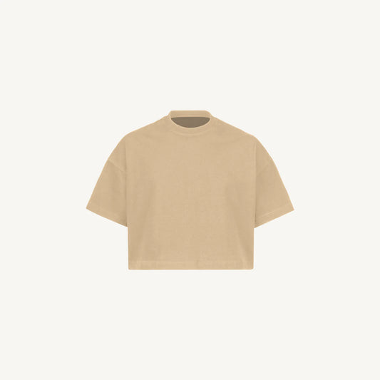 Croissant Cropped Oversized Tee